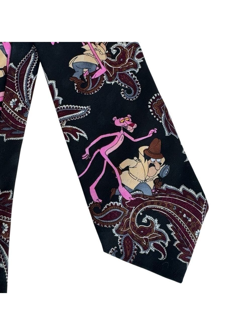 Vintage 1994 Pink Panther Detective Neck Tie Cartoon Novelty Teacher 90s EUC